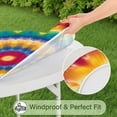 thumbnail image 5 of Rainbow Tie Dye Mandala Pattern Round Fitted Tablecloth with Elastic Edge,Dining Table Cover Waterproof,Outdoor Round Tablecloth for Camping,Dining,Indoor and Outdoor, 5 of 7