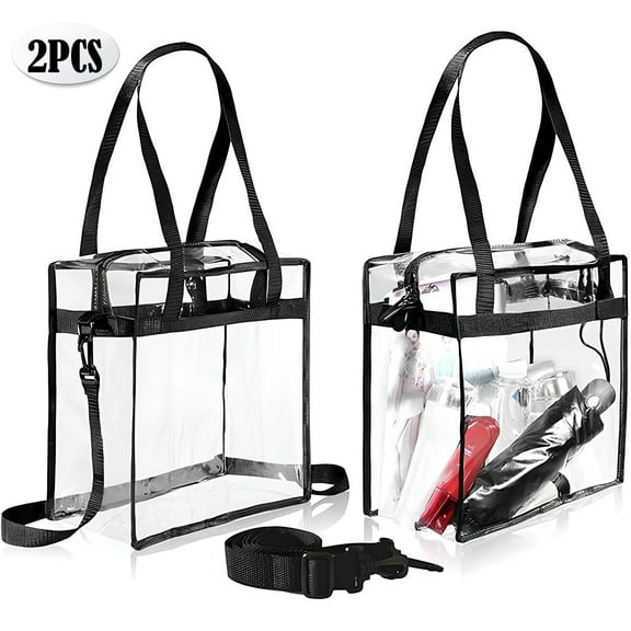 Clear bags Stadium Approved Clear Tote Bag with Zipper Closure Crossbody Messenger Shoulder Bag with Adjustable Strap