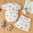 thumbnail image 2 of Dooleck Baby Waffle Outfit Rainbow Sunshine Clothes Bodysuit Onesies Shorts Pants, 2 of 7