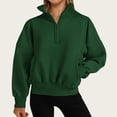 thumbnail image 2 of Womens Half Zip Sweatshirt Fleece Oversized Cropped Sweatshirt Long Sleeve Pullover Tops Fall Winter Outfits Clothes, 2 of 4