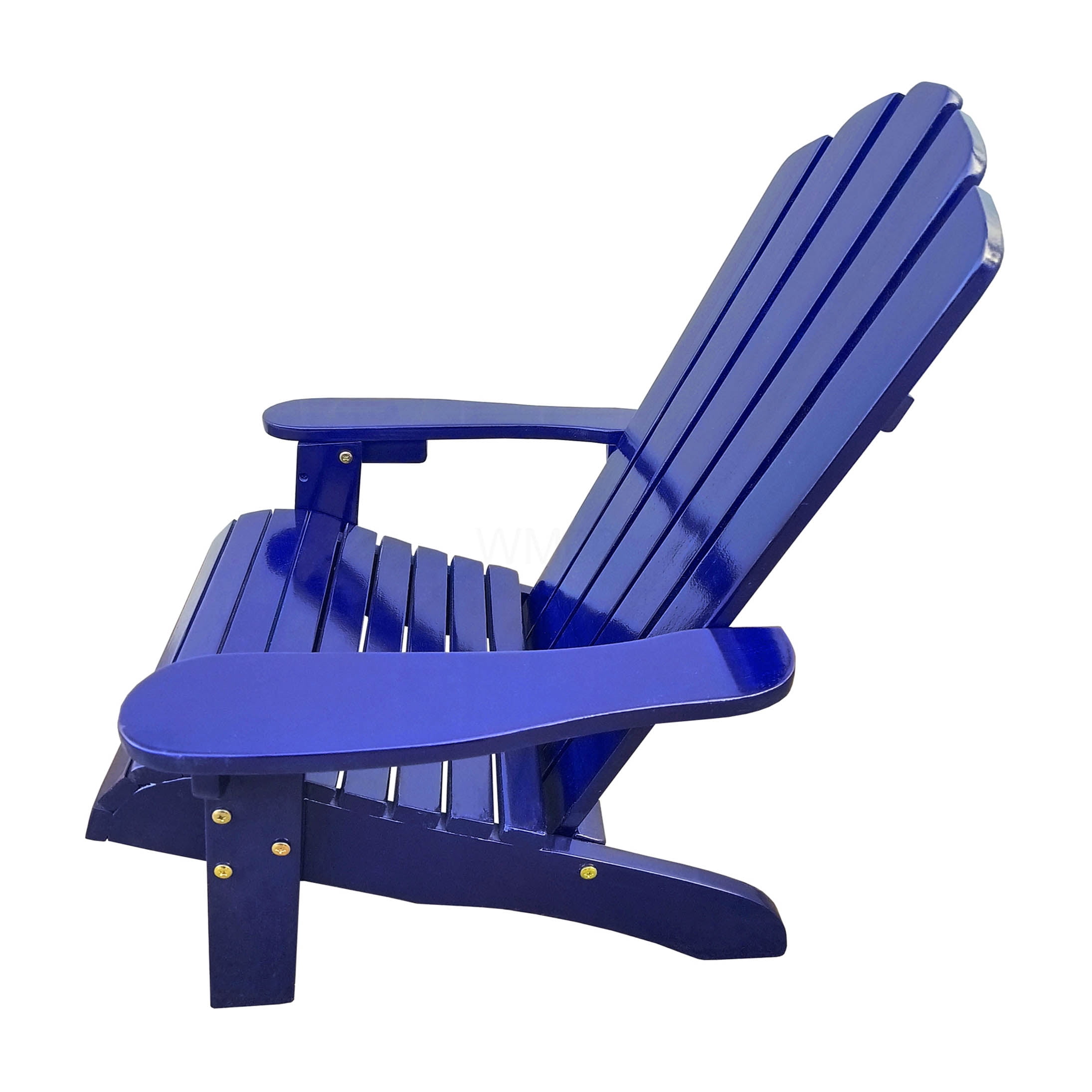 COSMOS Blue Solid Wood Adirondack Chair for Relaxing Outdoor & Indoor Seating, Wide Armrests and Sloping Seat Design