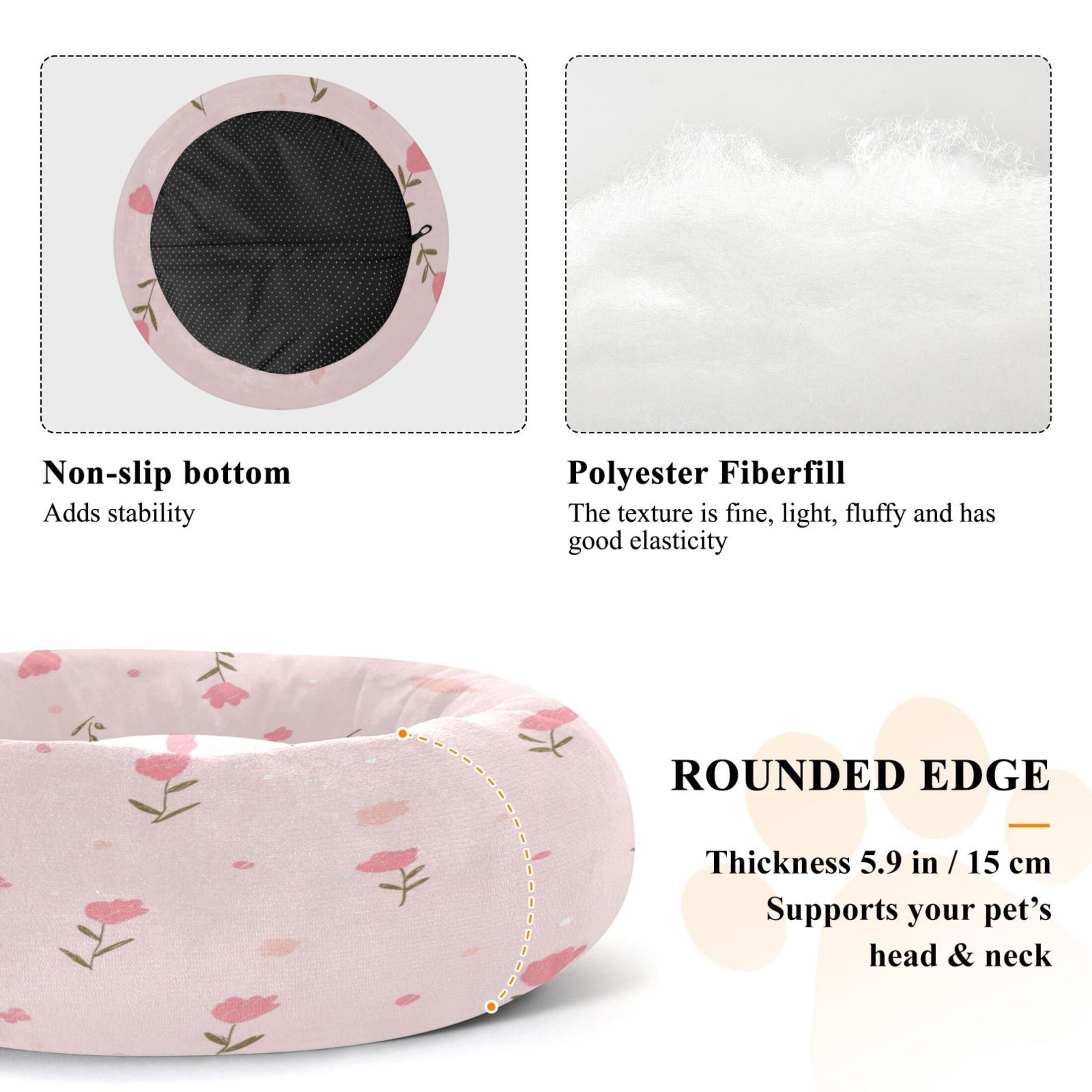 Iauyy Pet Couch Donut Cat Bed for Indoor Cats/Small Dogs Washable & Machine with Non-slip Bottom Calming Cat Furniture, The Atmosphere Of Spring (S)