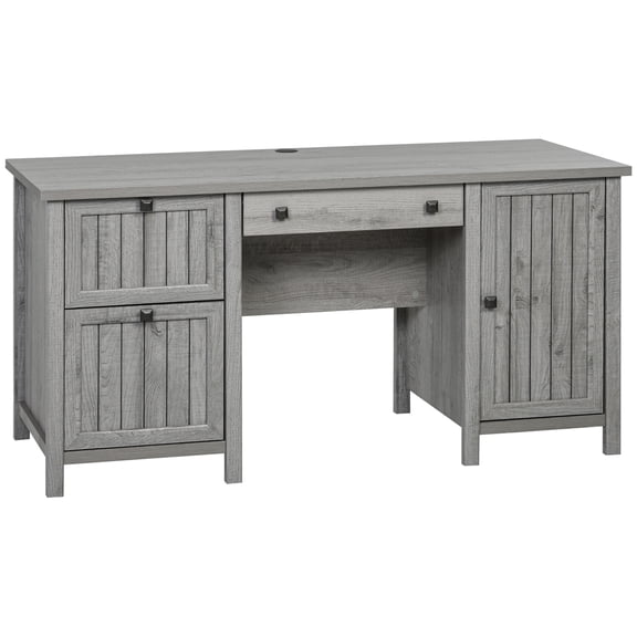 HOMCOM Vintage Executive Computer Desk, Home Office Work station, Student Table with Cabinet & 3 Drawers