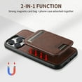 thumbnail image 6 of Allytech 2 in 1 Wallet Case for Apple iPhone 13 Pro Max, Premium PU Leather Detachable Cards Holder Magsafe Wallet Wireless Charging Stand Phone Case for Apple iPhone 13 Pro Max - Brown, 6 of 13