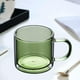 thumbnail image 2 of Tazas coloridas de doble pared - 8 oz / 250 ml - 1 taza de vidrio aislante para té, Verde Aguacate, 2 of 9