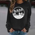thumbnail image 1 of Nouveaux Hauts pour Femmes 2023 Chemises d'Été Col Rond Manches Longues Hauts Blouse Imprimée Coupe Décontractée Chandail en Molleton Oversize pour Femmes, 1 of 6