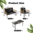 thumbnail image 3 of 4 Pieces Patio Furniture Sets Wicker Outdoor Patio Table and Chairs Set with Glass Side Table,Loveseat Chairs,Boho Rattan Conversation Sets,Outdoor Wicker Patio Bistro Set for Bistro,Apartment, 3 of 6