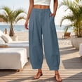 thumbnail image 2 of Cmfcve Barrel Pants for Women Summer Casual High Waisted Balloon Pants Boho Baggy Beach Wide Leg Pants, 2 of 6