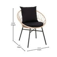 thumbnail image 4 of Flash Furniture Devon 3-Piece Rattan Bistro Chairs and Side Table, Tan/Black, 4 of 9