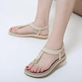 thumbnail image 2 of Womens Ladies Low Wedge Heel Flatform Diamante T-bar Slingback Sandals Size, 2 of 2
