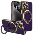 thumbnail image 6 of Innens Case with Built-in Lens Protector for iPhone15/15 Plus/15 Pro/15 Pro Max Magnetic Plating Cover, Purple, 6 of 15
