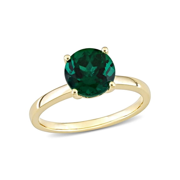 Everly Women's Created Emerald 10k Yellow Gold Ring
