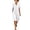 White, variant on AKOEE Women's Summer Dress Cotton Linen Pleated V Neck Boho Beach Knee Length Short Dress with Pockets (2XL, Purple)