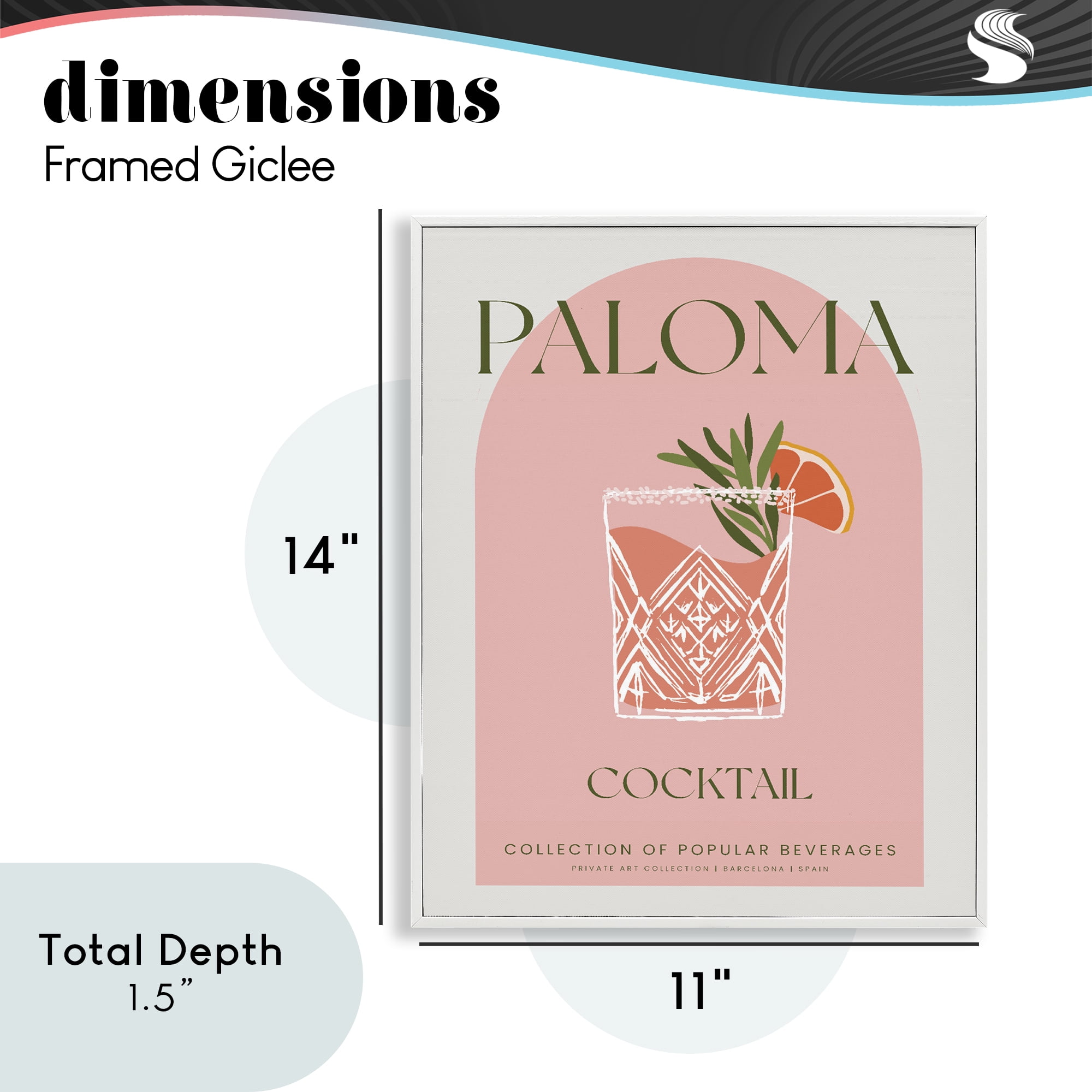 Stylish Retro Paloma White Framed Giclee Art, design by Lil' Rue