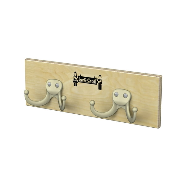 Wall Mount Coat Rail - 2 Hooks