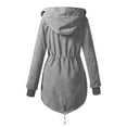thumbnail image 4 of WEIYLL Fleece Jacket Women Warm Solid Color Hooded Zipper Pockets Grey Fall Coats Size S, 4 of 4