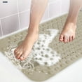 thumbnail image 6 of JingChun Bathtub Mat Non Slip, Shower Foot Scrubber Mat, Long Bath Mat for Tub Non Slip with Suction Cups Drain Holes, Shower Mat with Foot Scrubber, Machine Washable, 6 of 6