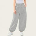 thumbnail image 2 of LIaqionyy Girls Sweatpants Cotton Baggy Lounge Pants Workout High Waisted Comfy Joggers for Kids Fall Clothes, 2 of 6