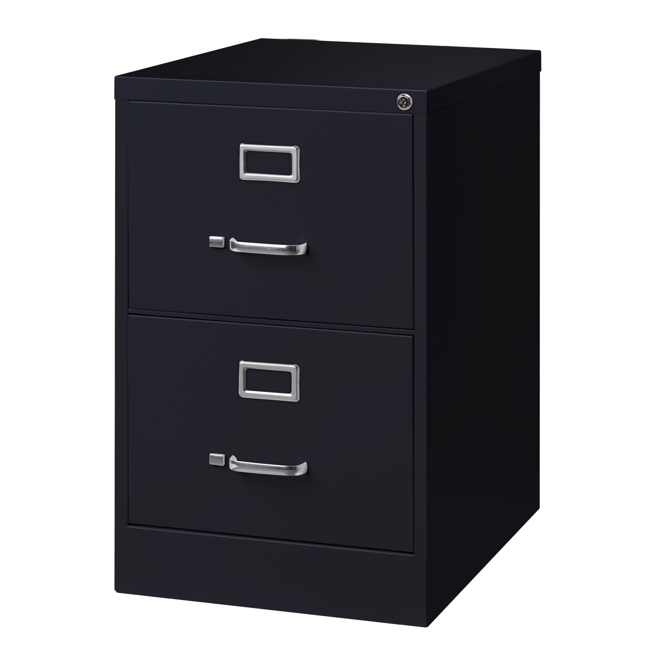 Hirsh 2 Drawer Legal Locking Metal Vertical File Cabinet, 25" Deep, Black
