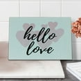 thumbnail image 2 of Hello Cutting Board, Hello Love Hand Lettering Print on Pink Hearts Inspirational Words Minimal Design, Decorative Tempered Glass Cutting and Serving Board, Small Size, Black and Rose, by Ambesonne, 2 of 5