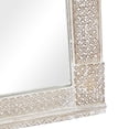 thumbnail image 5 of DecMode 31" x 78" White Intricately Carved Floral Wall Mirror, 5 of 13