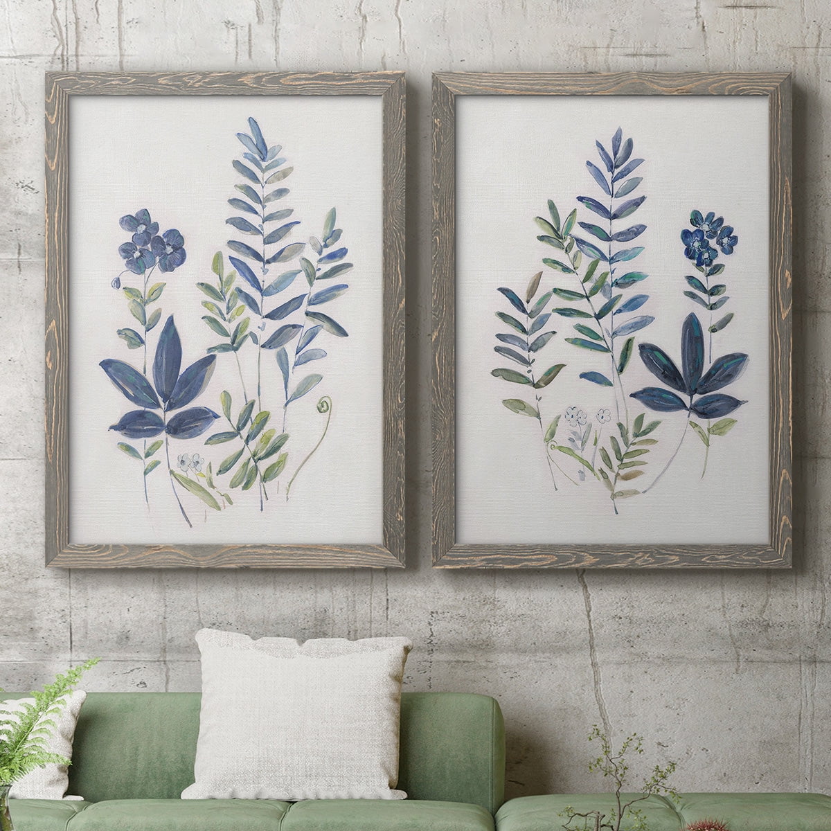 Fern Study I - Premium Framed Canvas 2 Piece Set - Ready to Hang