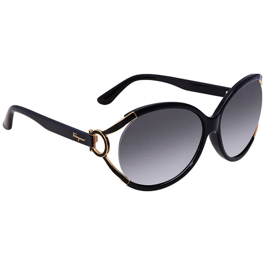 ferragamo grey gradient round ladies sunglasses sf600s 001 61