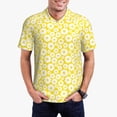 thumbnail image 5 of Yiaed Daisies FlowersPrint Men's Short Sleeve Polo Shirt,Golf Polo for Men Three-Button Golf Shirt Athletic Casual Collared T-Shirt- Medium, 5 of 7