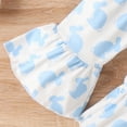 thumbnail image 4 of WIBACKER 0-18M Newborn Baby Girl Easter Outfits Short Sleeve Shirts with Rabbit Bunny Flared Bell Bottom Pants Set, 4 of 10