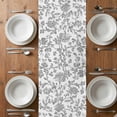 thumbnail image 5 of Grey Flower Short Table Runner 36 Inches Long,Vintage Farmhouse Boho Leaf Spring Plant Cotton Linen Table Runners Dresser Scarves,Fabric Tabletop Scarf Furniture Cover for Home Dinner Party 13"x36", 5 of 9