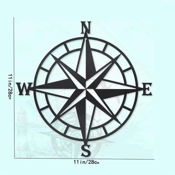 Gorgeous Black Metal Nautical Compass Wall , a Stunning Ocean - Theme Wall Hanging Art, a Stand - out Stylish Home Decor with Iron Art Silhouette, Wall Sculptures.