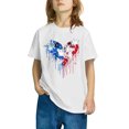 thumbnail image 4 of GERsome Unisex Kids 4th of July T-Shirts, Boys Girls American Flag Cotton Short Sleeve Crewneck Tshirt Funny Patriotic Graphic Tee USA Flag Stars Stripes Tops, 5-6 Years, 4 of 6