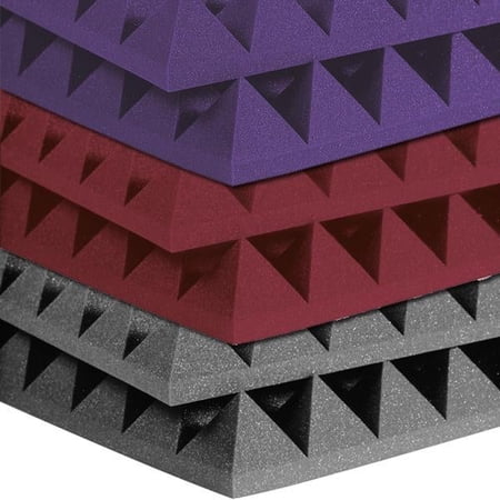 UPC: 0818105007141 | Auralex Studiofoam Pyramids 24 x24 x4  Acoustic Panel 6-Pack Charcoal