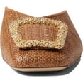 thumbnail image 4 of Sam Edelman Lavina 5 Brown Slip On Square Toe Gold Stud Fabric Flat Mules Shoes (Cuoio, 10), 4 of 7