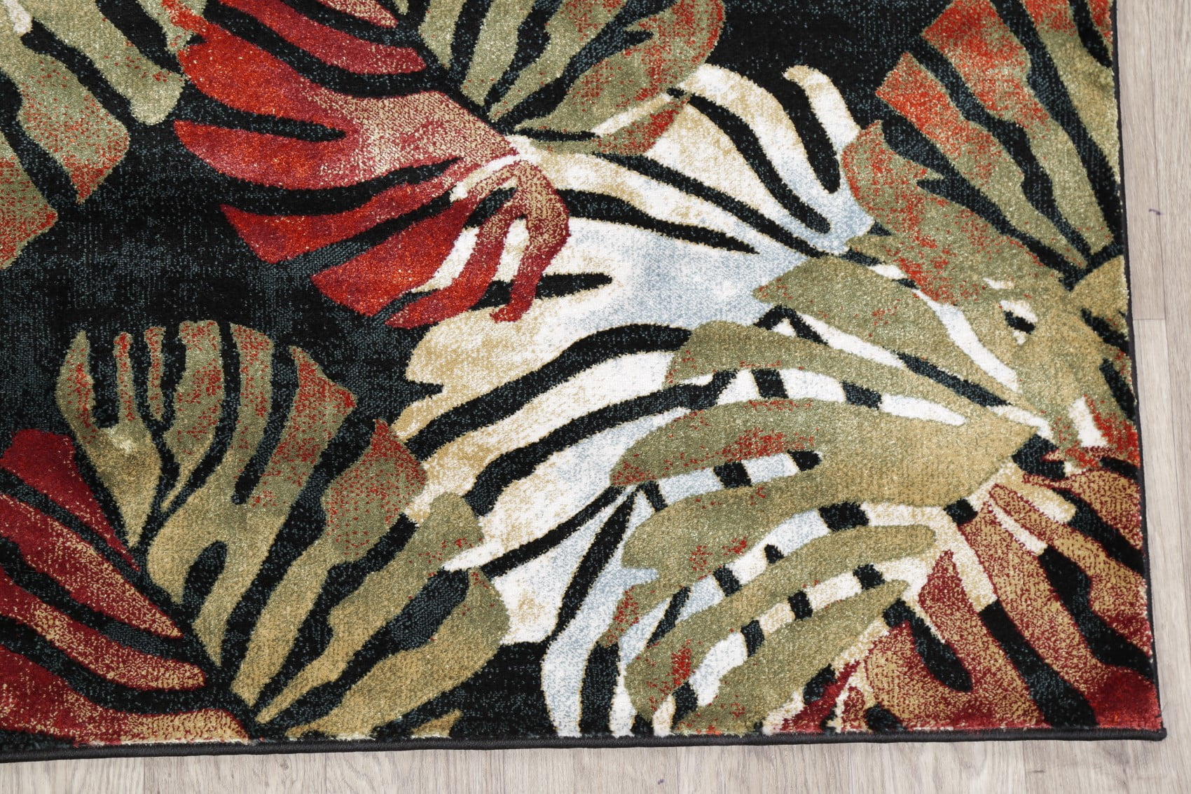 Tropical Nature Print Black Modern Area Rug 5x8 Walmart Canada