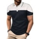 thumbnail image 1 of Camisetas de Manga Corta de los Hombres Casual Color Sólido Muesca Solapa Botón Arriba, Camiseta Transpirable para el Verano, 1 of 7