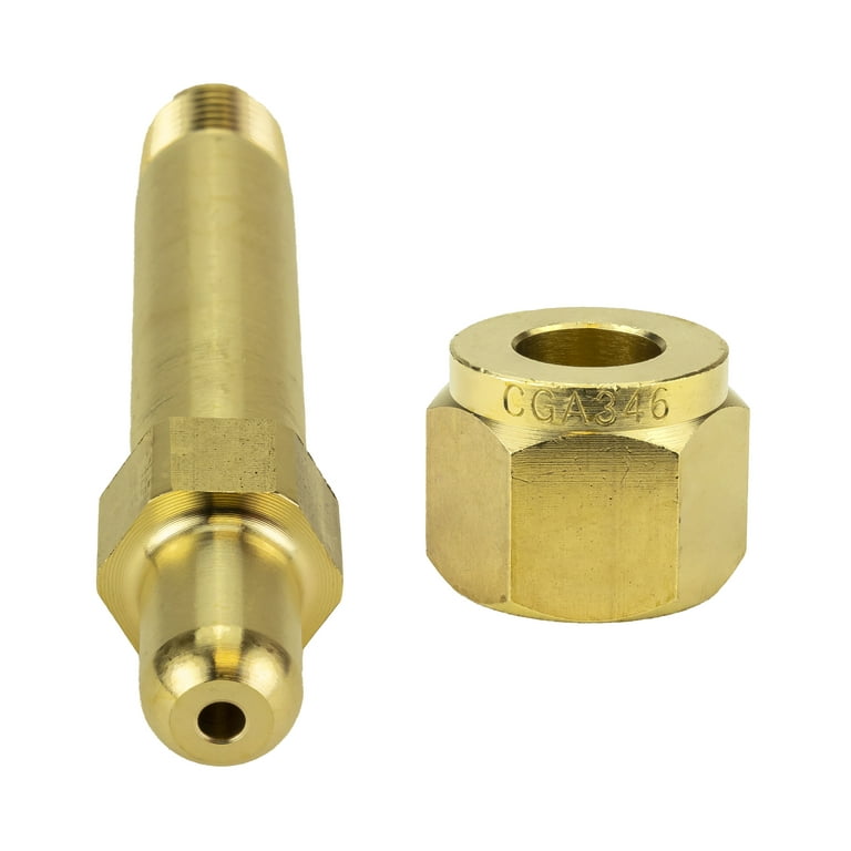 SÜA - Nut and Nipple replacement for Air Regulators CGA-346 - Nipple  length: 3-1/2