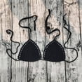 thumbnail image 3 of XIYON Bikini Tops For Women Casual Hand Crocheted Solid Color Bikini Swimsuit Swimwear Top Tie Back Halter Bathing Suit Tops 2026 Swimwear Comfortable, 3 of 3