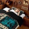 thumbnail image 3 of Erosebridal Adults Western Cowboys Twin Comforter Sets,Country Theme Bohemian Exotic Style Bedding Set For Men Boys,Reversible Black,2pcs, 3 of 7