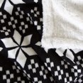 thumbnail image 3 of Lavish Home 61-00004-FB Fleece Sherpa Blanket Throw - Black, White, 3 of 4