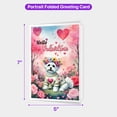 thumbnail image 5 of Hello Valentine’s Day Maltese Flower Crown Romantic Pink Floral 5x7in Folded Greeting Card Maltese Dog Lover Gifts Idea Single Note Card with Envelope - 00031, 5 of 5