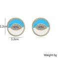 thumbnail image 3 of Pendientes elegantes con forma de ojo malvado y circonitas cúbicas bañadas en oro y cobre, SHED285-3, 3 of 4