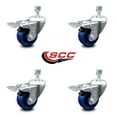 thumbnail image 2 of 3.5 Inch Solid Polyurethane Swivel ½ Inch Stem Caster Set with Total Lock Brake, 2 of 2