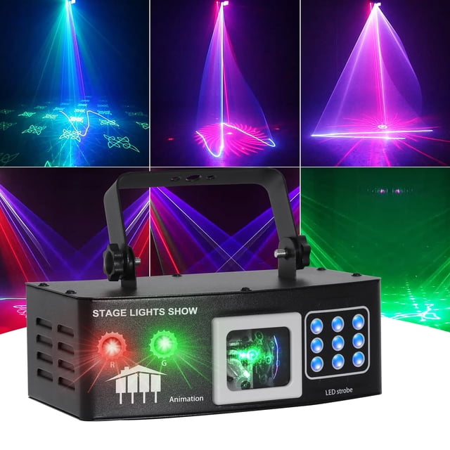 Luces láser AMKI DJ Lights para fiestas Pro 4 en 1 RGBW y UV
