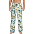 thumbnail image 2 of Kdxio Watercolor Leaves Print Men's Sleep Pajama Pant Lounge Pants with Pockets, 2 of 8