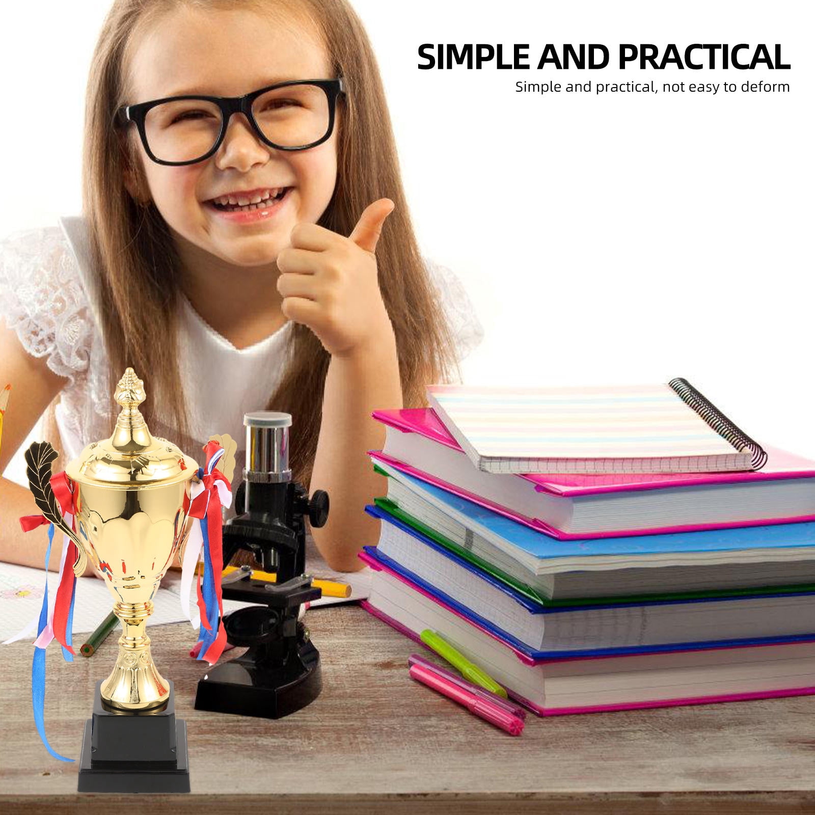 OUNONA Elegant Plastic Trophy Cup Multi-Purpose Award for Winning Prizes and Recognition