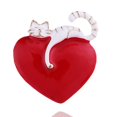 thumbnail image 4 of Broche de Corazón y Gato TANGJMXG Esmaltado Juego de 2 piezas, 4 of 5