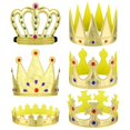 thumbnail image 1 of Set de disfraz de corona Jspupifip para cumpleaños del rey, la reina y el príncipe, 1 of 7