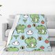 thumbnail image 1 of Balery Cute Floral Frog Manta de Felpa Suave y Acogedora – Cobija de Franela Aterciopelada para Cama, Lavable y Cálida para Sofá, Mascotas, Transpirable-60"x50", 1 of 7