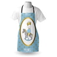 thumbnail image 3 of Gender Reveal Apron It's A Prince Quote with Newborn Boy Riding a Horse Damask Inspired, Unisex Kitchen Bib Apron with Adjustable Neck for Cooking Baking Gardening, Gold Pale Blue, by Ambesonne, 3 of 3